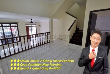 Mount Austin,2-Storey House Guard & Gated For Rent