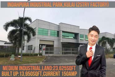 Indahpura Industrial Park,Kulai 2stry Factory For Sale