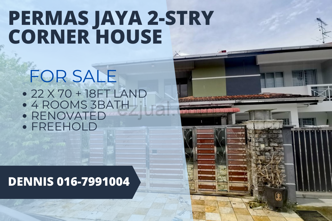 Permas Jaya 2-stry Reno House For Sale (Corner Lot)