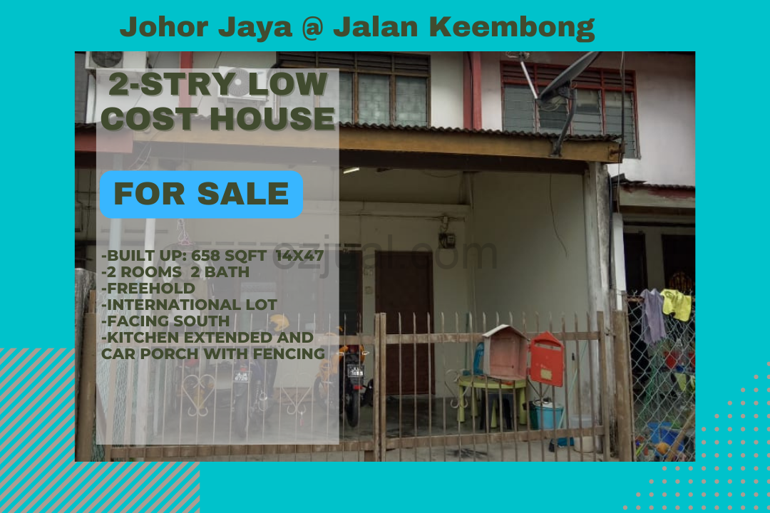 Johor Jaya,Jln Keembong 2-stry Low Cost House For Sale