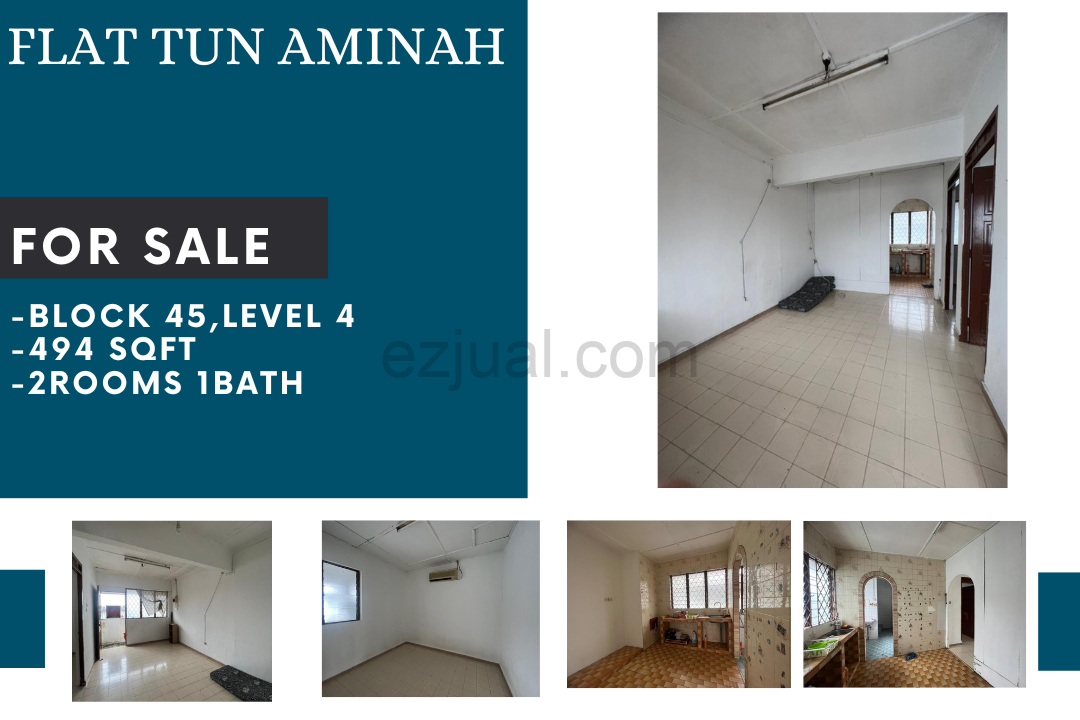 Flat Taman Ungku Tun Aminah 2rooms For Sale (Level 4)