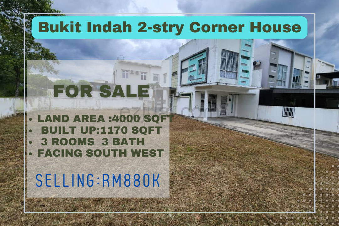 Bukit Indah 2-stry Terrace House For Sale(Corner Lot)