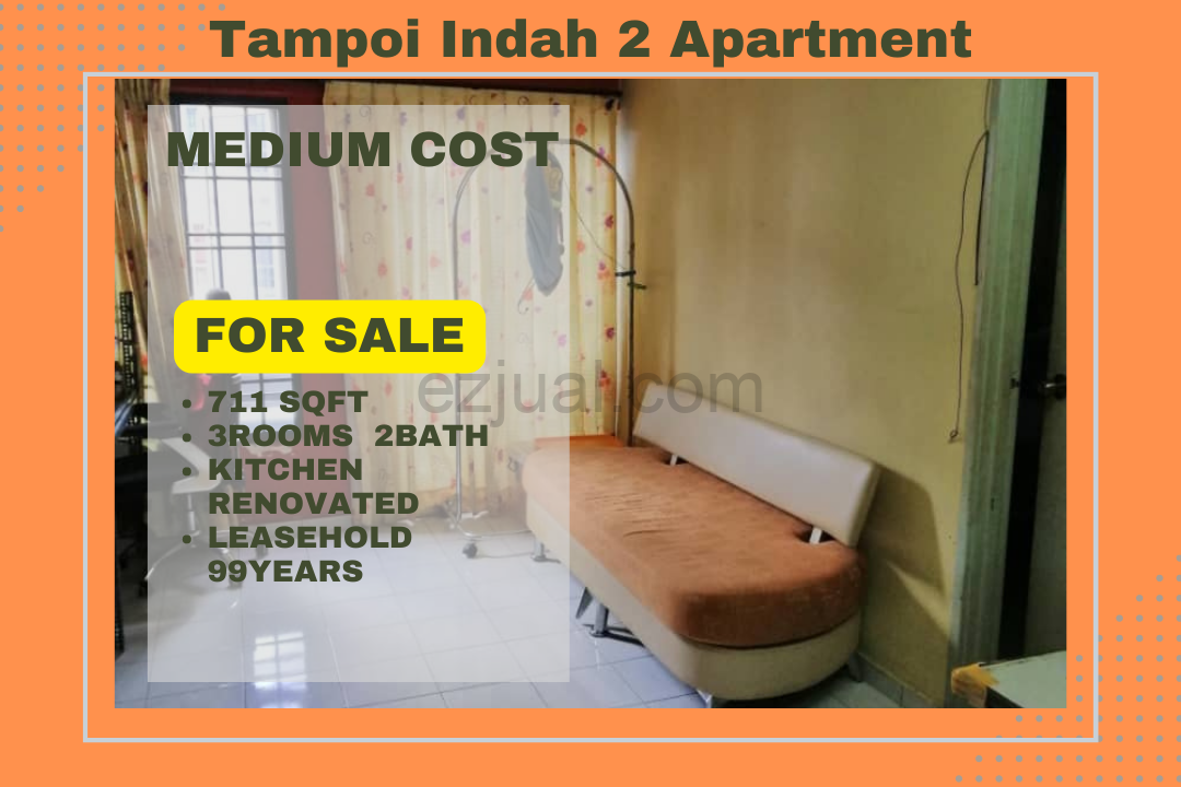 Tampoi Indah 2 Apartment 3rooms Renovated House For Sale (Medium Cost)