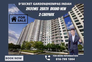 D'Secret Garden@Kempas Indah 2rooms Brand New Unit For Sale (2 Carpark )