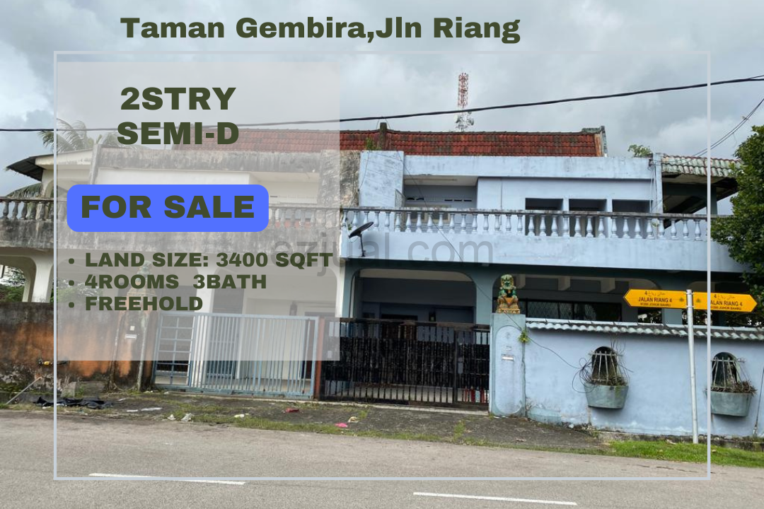Tmn Gembira,Jln Riang 2-stry Semi-D House For Sale