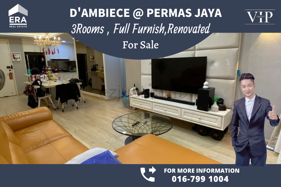 D'Ambience @Permas Jaya 3rooms Full Furnish & Renovated House For Sale