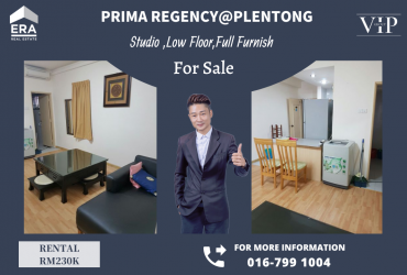 Prima Regency,Plentong Studio Full Furnish For Sale