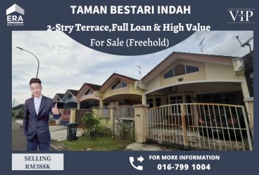 Tmn Bestari Indah@Ulu Tiram 1-stry  House For Sale (Full Loan &High Value)