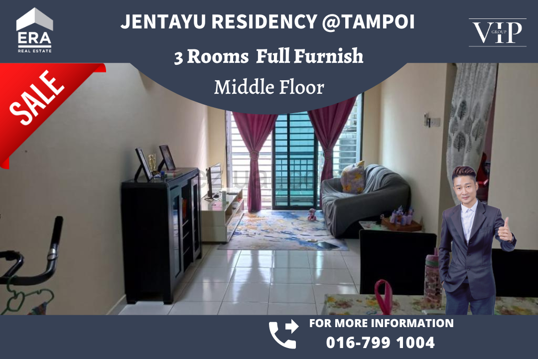 Jentayu@Tampoi  3rooms Full Furnish For Sale (Middle Floor)