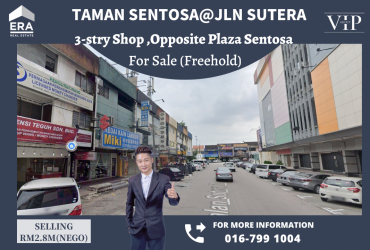 Taman Sentosa@Jln Sutera 3-stry Shop For Sale (Opposite Plaza Sentosa)