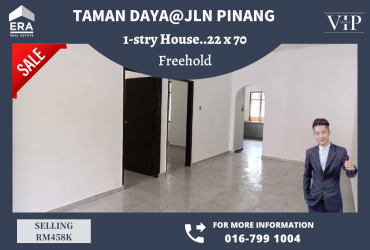 Taman Daya@Jln Pinang 1-stry House For Sale