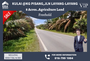Kulai,Kg Pisang@Jln Layang-layang 8Acres Agriculture Land For Sale