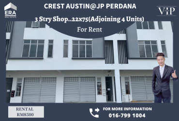 Crest Austin@Jp Perdana 3stry Shop For Rent (Adjoining 4 Units)