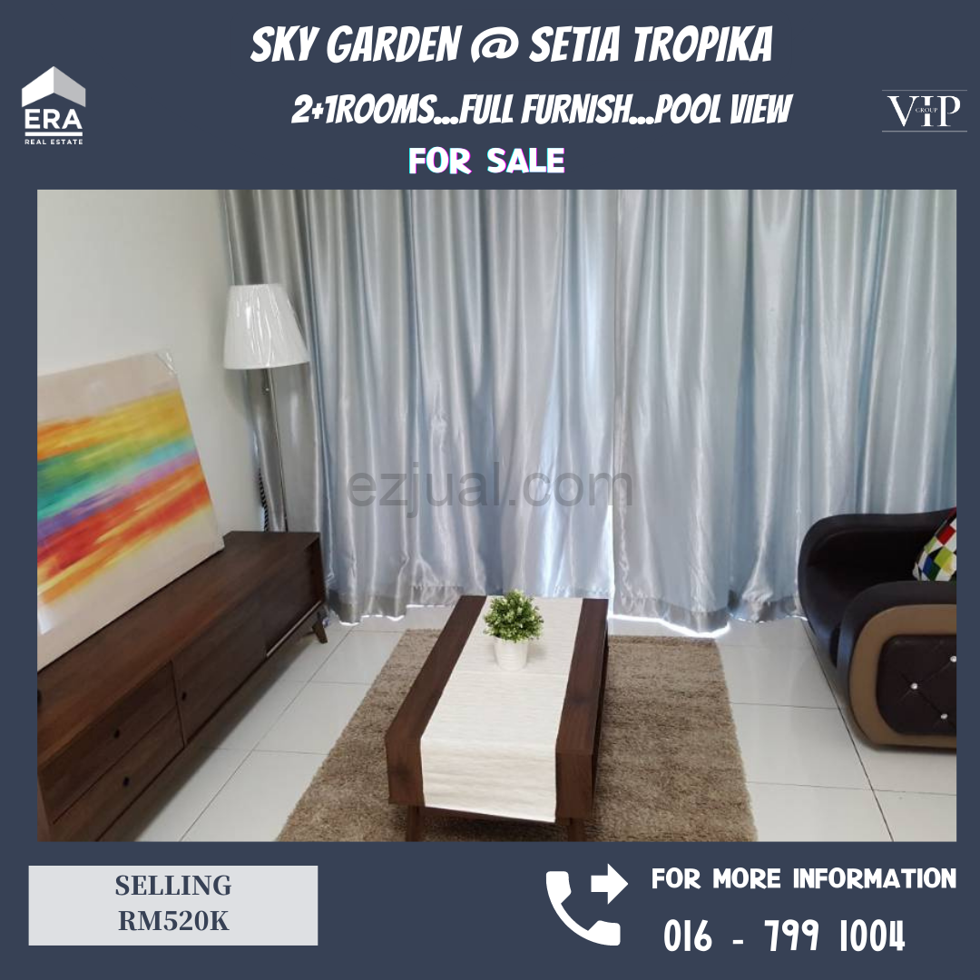 Sky Gardens@Setia Tropika 2+1rooms Full Furnish For Sale (Pool View)