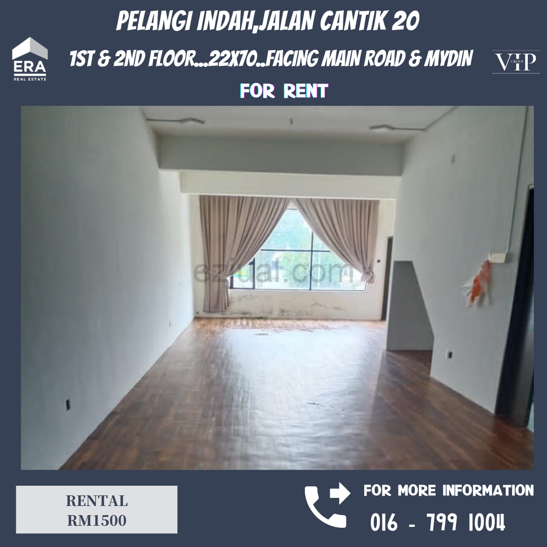 Pelangi Indah,Cantik 20 1st & 2nd Floor Shop For Rent(Facing Main Road & Mydin)