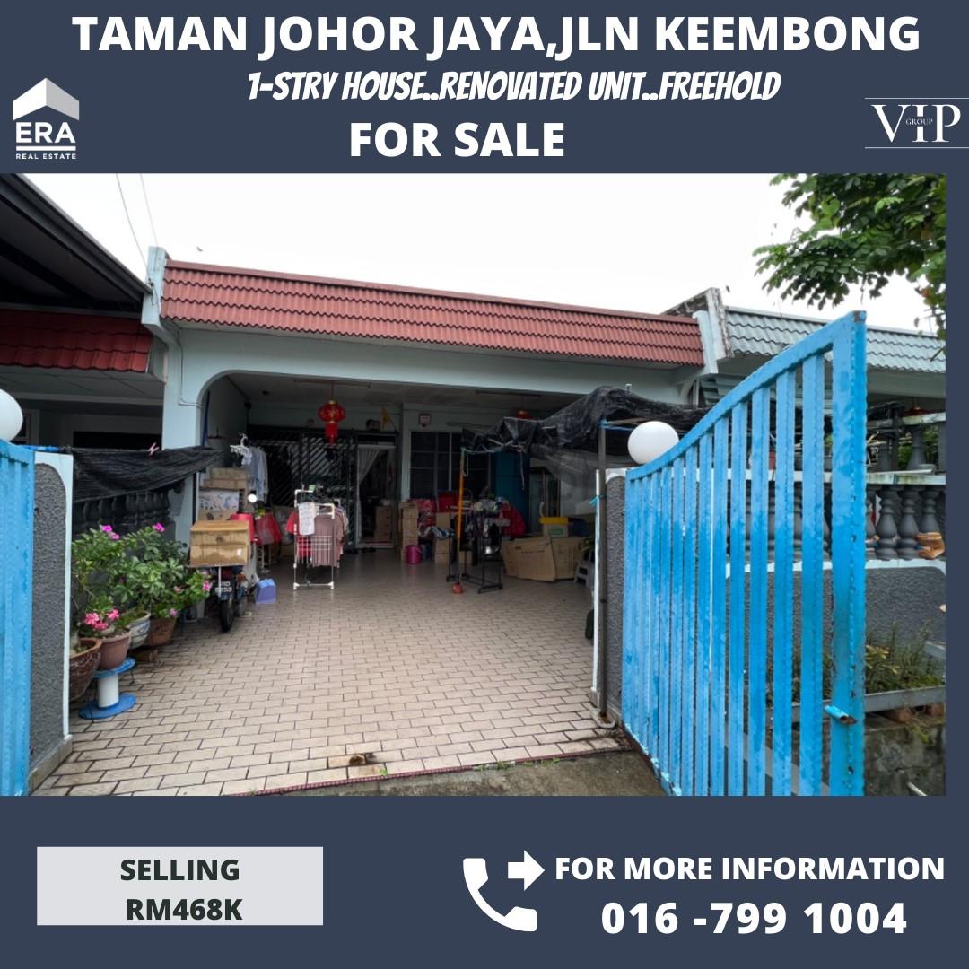 Johor Jaya,Jln Keembong 1-stry Renovated House For Sale
