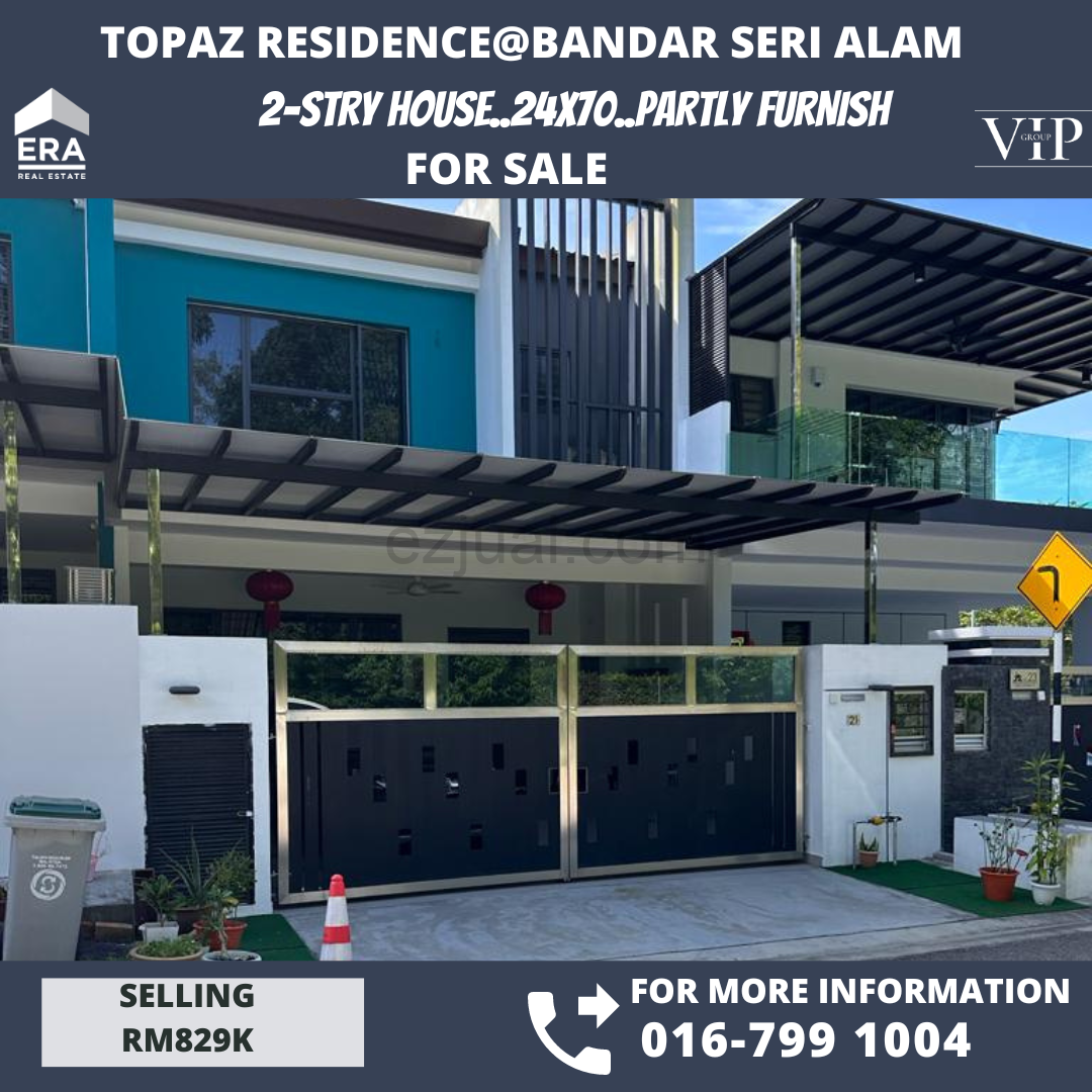 Topaz Residence@Bandar Seri Alam 2-stry Renovated House For Sale