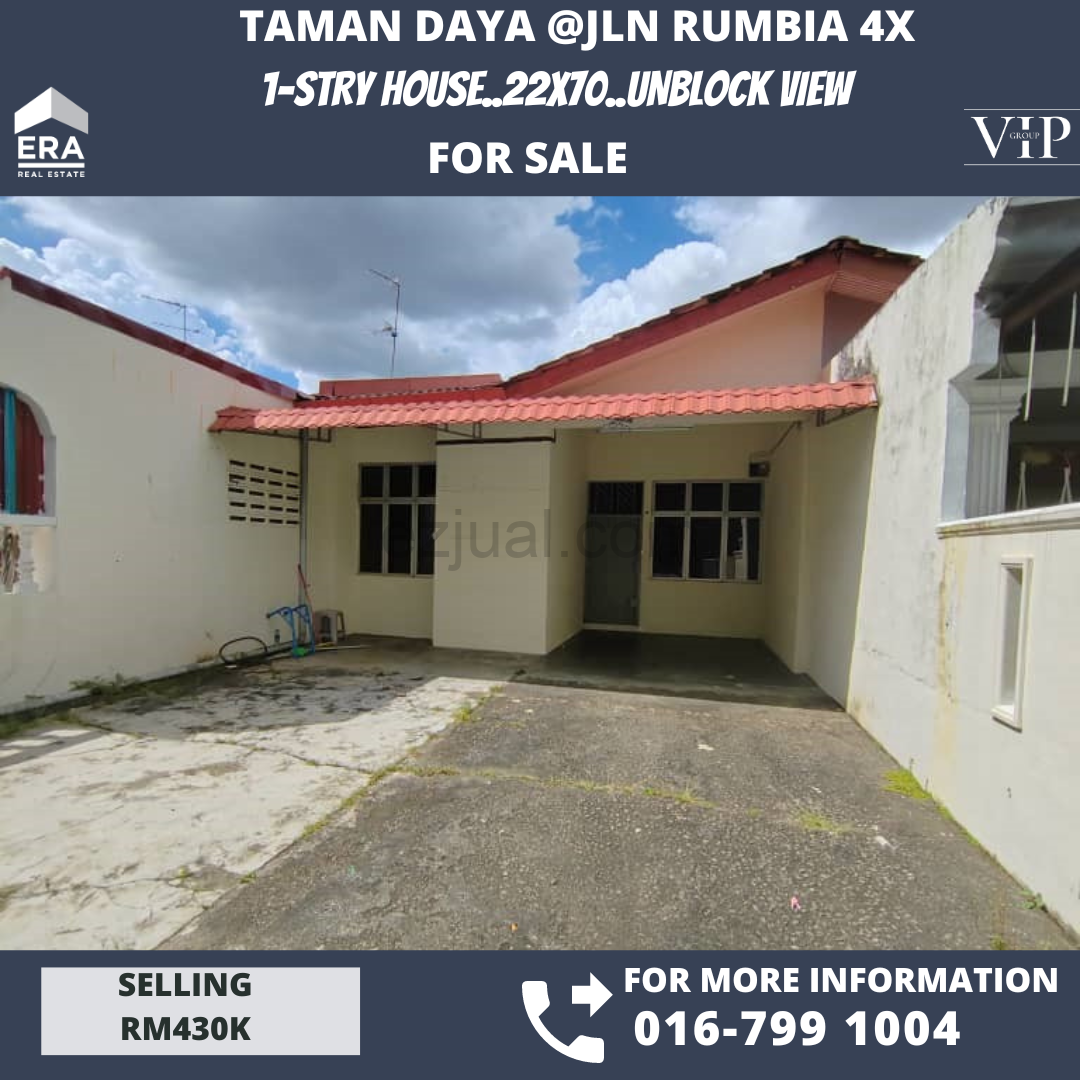Taman Daya,Jln Rumbia 4x 1-stry House For Sale (Facing South East)