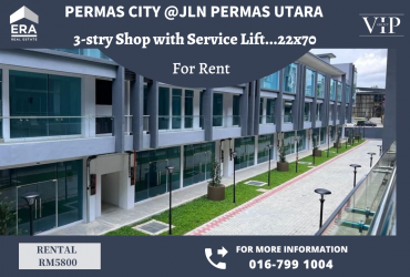 Permas City,Jln Permas Utara 3stry Brand New Shop For Rent
