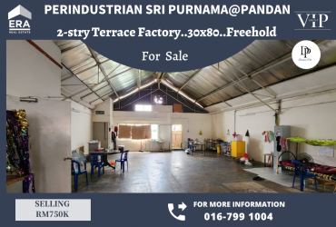Perindustrian Sri Purnama@Pandan 2-stry Terrace Factory For Sale