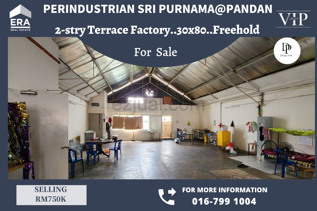 Perindustrian Sri Purnama@Pandan 2-stry Terrace Factory For Sale