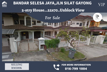 Bandar Selesa Jaya,Skudai 2-stry House For Sale (Unblock View)