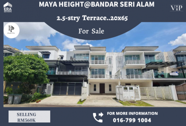 Maya Height,Bandar Seri Alam 2.5stry House For Sale