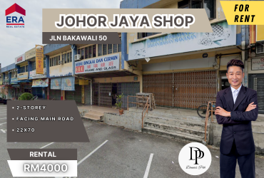 Johor Jaya Bakawali Shop For Rent Facing Main Road